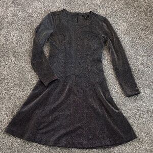 Simply Vera Vera Wang Charcoal Long Sleeve sparkly holiday Dress xs